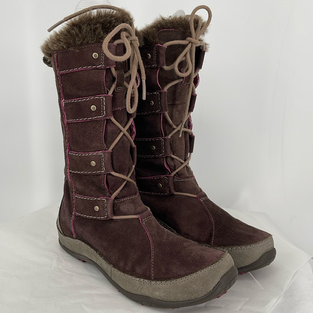 The North Face Brown‎ Suede Fur Lined Lace Up Winter Boots Womens Size 7
